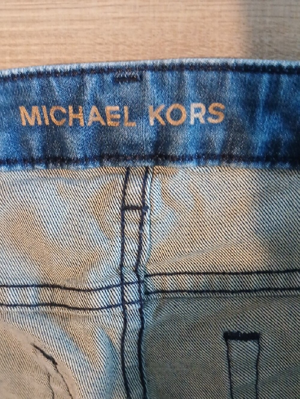 Michael Kors Mid Blue Cropped Rolled-Hem Jeans - Picture 2 of 4